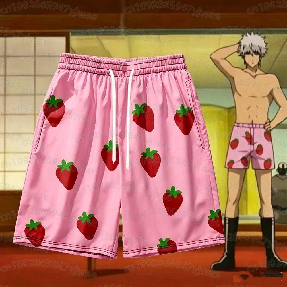 Anime Cosplay Party - Short rose à motif fraise pour
