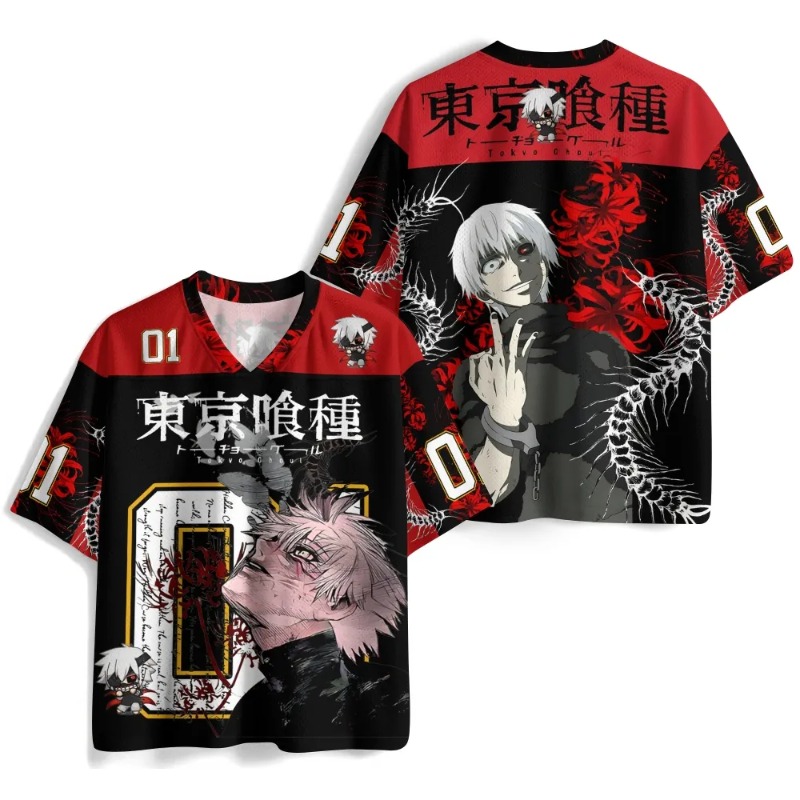 Anime Cosplay Tokyo Ghoul - T-shirt en jersey d'anime Tokyo Ghoul