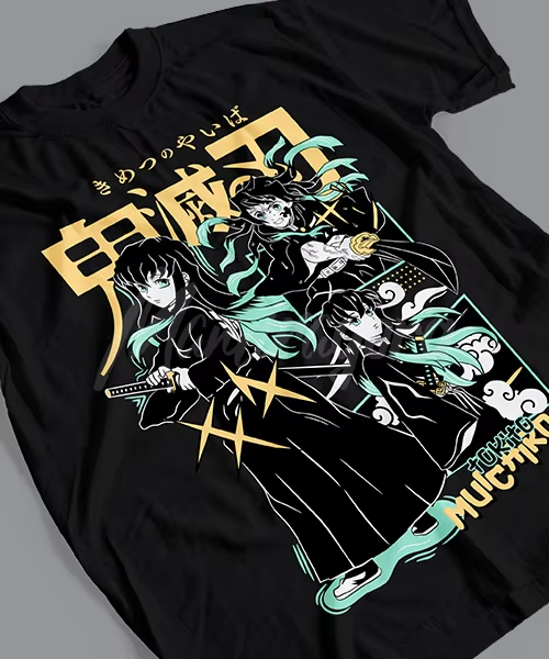 Anime Cosplay Real - T-shirt graphique Demon Slayer Tokito Muichiro