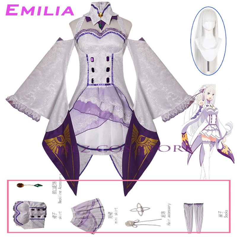 Costume de cosplay Emilia Anim - Women Anime Cosplay avis et prix