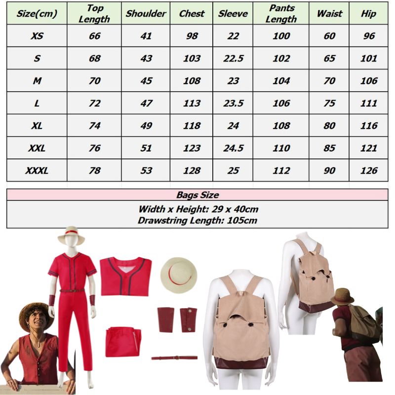 Costume de cosplay Luffy pour  - Live Action Anime Cosplay avis et prix